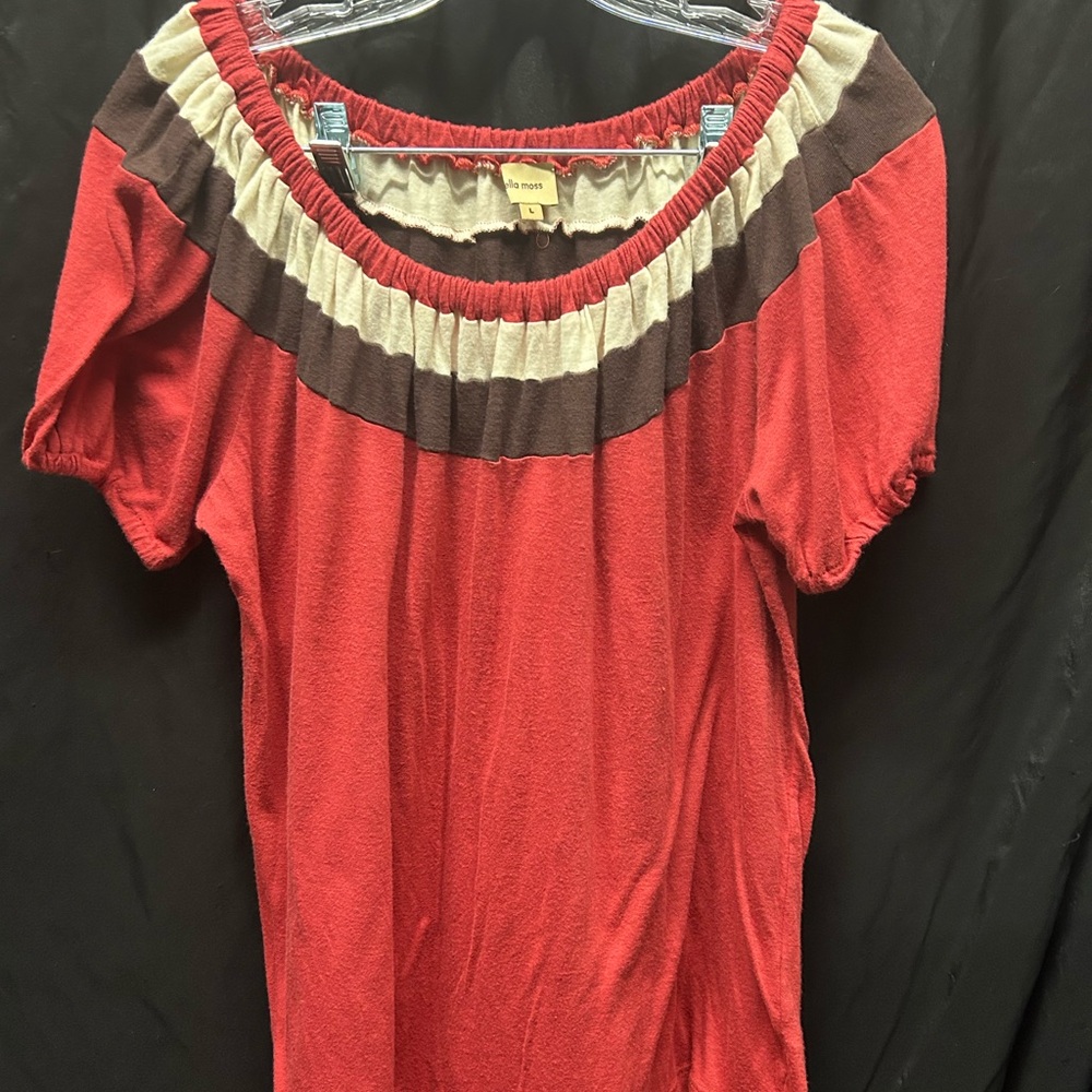 Ella Moss Red and Brown Blouse